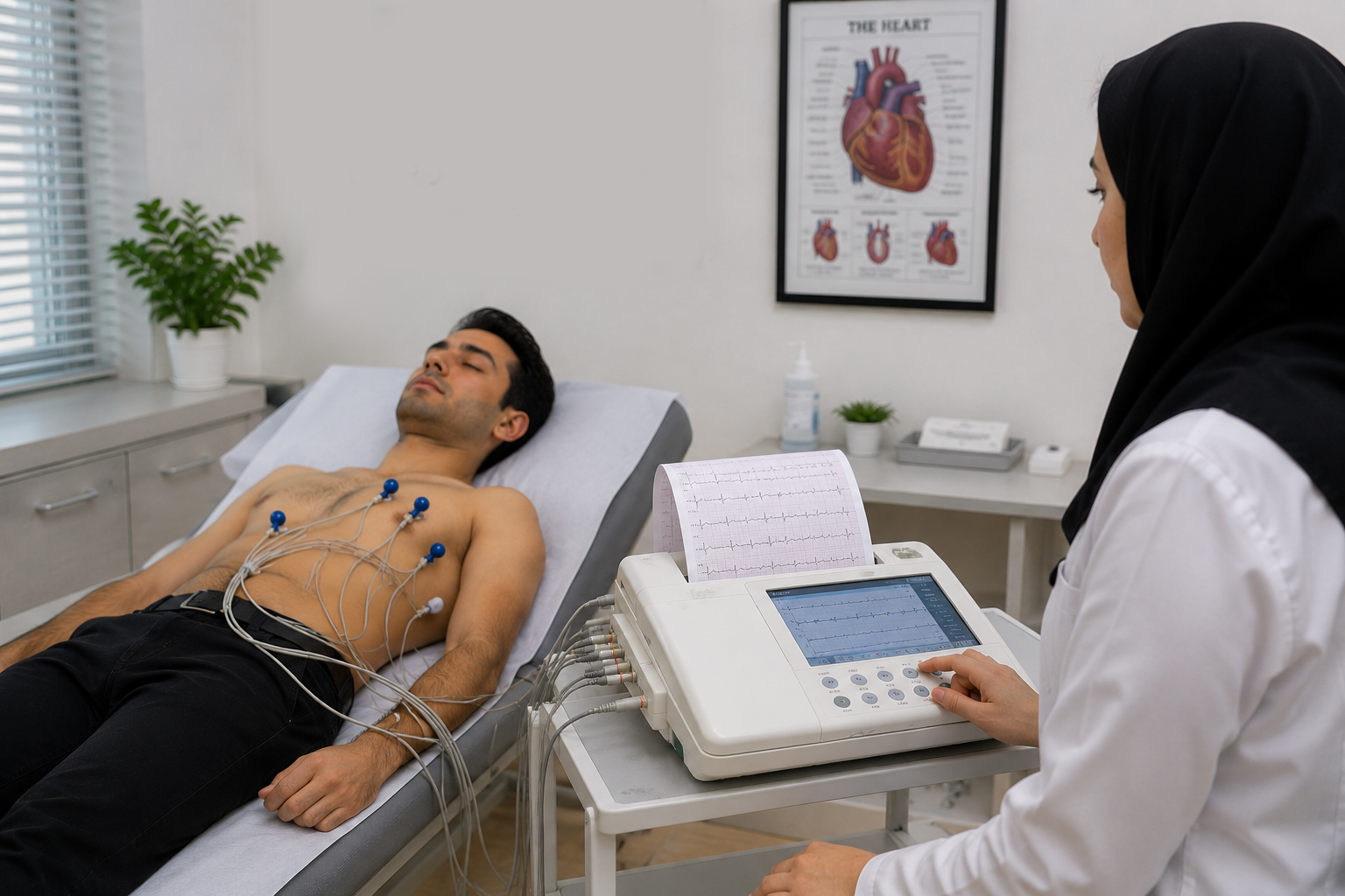 انجام تست ECG برای معاینات طب کار در پردیس